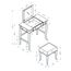 Linon Silver Vanity Set Harper Silber Schminkset, Polyurethan, 32" W x 18" D x 46.75" H