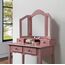 Roundhill Furniture Sanlo Schminktisch und Hocker aus Holz, Rosegold