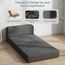 ZeeFu Ausziehbares Schlafsofa, Couch, Memory-Schaum mit Kissen, Futonschläfer, Gästebett und ausklappbarer Couch, waschbarer Bezug, Doppelbettgröße, Grau/Braun