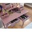 Roundhill Furniture Sanlo Schminktisch und Hocker aus Holz, Rosegold