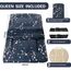 Leinuosen Japanische Bodenmatratze, marineblau, Blumendruck, Futon-Matratze, Queen-Size-Bett, Tatami-Matte, Couch, Isomatte, faltbar, aufrollbare Bettmatratze mit tragbarer Aufbewahrungstasche für