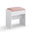 VASAGLE Kailyn Kollektion - Hocker Schminktisch, Sitzhocker gepolstert, Makeup-Hocker aus Samt, mit rutschfesten Fußpads, für Verschiedene Räume, mattweiß-pastellrosa RDS001W01