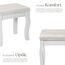 tectake® Schminkhocker, Schminktisch Stuhl, Hocker als Schminktisch Zubehör oder Klavierhocker, Schminkstuhl für Dressing Table, Vanity Table, Vintage Deko Aesthetic - 40x30x51cm, weiß