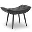 M MCombo Sitzhocker Fußstütze mit Metallbeinen, Eleganter Hocker Ottoman Schminktisch für Wohnzimmer Schlafzimmer, Quadratisch 40 * 69 cm, Kunstleder,4778-2 (Dunkelgrau)
