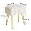 IBUYKE Rechteck Eitelkeit Stuhl mit Stauraum, Fußstütze Fußhocker Ottoman, Eitelkeit Hocker, Schminktisch Stuhl, mit Anti-Rutsch Füßen, für Make-up Raum, Schlafzimmer, weiß WBD004W