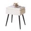 Aibiju Teddyfellimitat Hocker mit Stauraum, Rechteckiger Fußstützenstuhl Ottoman,Schminktischsitz, Kleiner Beistelltisch für Schminkzimmer, Schlafzimmer, Weiß YD-SMS137W