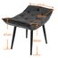 M MCombo Sitzhocker Fußstütze mit Metallbeinen, Eleganter Hocker Ottoman Schminktisch für Wohnzimmer Schlafzimmer, Quadratisch 40 * 69 cm, Kunstleder,4778-2 (Dunkelgrau)
