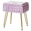 IBUYKE Rechteck Eitelkeit Stuhl mit Stauraum, Fußstütze Fußhocker Ottoman, Eitelkeit Hocker, Schminktisch Stuhl, mit Anti-Rutsch Füßen, für Make-up Raum, Schlafzimmer, Lila WBD004V