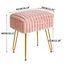 IBUYKE Rechteck Eitelkeit Stuhl mit Stauraum, Fußstütze Fußhocker Ottoman, Eitelkeit Hocker, Schminktisch Stuhl, mit Anti-Rutsch Füßen, für Make-up Raum, Schlafzimmer, Rosa WBD004P