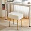 IBUYKE rechteckiger Fußstützenstuhl Ottoman, Make-up Eitelkeits Hocker Beistelltisch, Samt Ankleidetisch Sitz, Fußhocker Stuhl, goldene Stahlbeine, für Make-up Raum, Schlafzimmer, weiß WBD003W