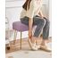 IBUYKE rechteckiger Fußstützenstuhl Ottoman, Make-up Eitelkeits Hocker Beistelltisch, Samt Ankleidetisch Sitz, Fußhocker Stuhl, goldene Stahlbeine, für Make-up Raum, Schlafzimmer, Lila WBD003V
