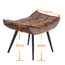 MCombo Sitzhocker Fußstütze mit Metallbeinen, Eleganter Hocker Ottoman Schminktisch für Wohnzimmer Schlafzimmer, Quadratisch 40 * 69 cm, 4779-2 (Braun-Mikrofaser)