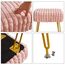 IBUYKE rechteckiger Fußstützenstuhl Ottoman, Make-up Eitelkeits Hocker Beistelltisch, Samt Ankleidetisch Sitz, Fußhocker Stuhl, goldene Stahlbeine, für Make-up Raum, Schlafzimmer, Rosa WBD003P