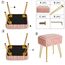 IBUYKE Rechteck Eitelkeit Stuhl mit Stauraum, Fußstütze Fußhocker Ottoman, Eitelkeit Hocker, Schminktisch Stuhl, mit Anti-Rutsch Füßen, für Make-up Raum, Schlafzimmer, Rosa WBD004P