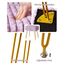 IBUYKE rechteckiger Fußstützenstuhl Ottoman, Make-up Eitelkeits Hocker Beistelltisch, Samt Ankleidetisch Sitz, Fußhocker Stuhl, goldene Stahlbeine, für Make-up Raum, Schlafzimmer, Lila WBD003V