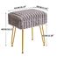 IBUYKE Rechteck Eitelkeit Stuhl mit Stauraum, Fußstütze Fußhocker Ottoman, Eitelkeit Hocker, Schminktisch Stuhl, mit Anti-Rutsch Füßen, für Make-up Raum, Schlafzimmer, Grau WBD004G