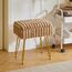 IBUYKE Rechteck Eitelkeit Stuhl mit Stauraum, Fußstütze Fußhocker Ottoman, Eitelkeit Hocker, Schminktisch Stuhl, mit Anti-Rutsch Füßen, für Make-up Raum, Schlafzimmer, Khaki WBD004K