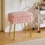 IBUYKE Rechteck Eitelkeit Stuhl mit Stauraum, Fußstütze Fußhocker Ottoman, Eitelkeit Hocker, Schminktisch Stuhl, mit Anti-Rutsch Füßen, für Make-up Raum, Schlafzimmer, Rosa WBD004P