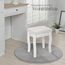tectake® Schminkhocker, Schminktisch Stuhl, Hocker als Schminktisch Zubehör oder Klavierhocker, Schminkstuhl für Dressing Table, Vanity Table, Vintage Deko Aesthetic - 40x30x51cm, weiß