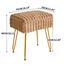 IBUYKE Rechteck Eitelkeit Stuhl mit Stauraum, Fußstütze Fußhocker Ottoman, Eitelkeit Hocker, Schminktisch Stuhl, mit Anti-Rutsch Füßen, für Make-up Raum, Schlafzimmer, Khaki WBD004K