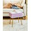 IBUYKE Rechteck Eitelkeit Stuhl mit Stauraum, Fußstütze Fußhocker Ottoman, Eitelkeit Hocker, Schminktisch Stuhl, mit Anti-Rutsch Füßen, für Make-up Raum, Schlafzimmer, Lila WBD004V