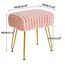 IBUYKE rechteckiger Fußstützenstuhl Ottoman, Make-up Eitelkeits Hocker Beistelltisch, Samt Ankleidetisch Sitz, Fußhocker Stuhl, goldene Stahlbeine, für Make-up Raum, Schlafzimmer, Rosa WBD003P