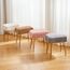 IBUYKE rechteckiger Fußstützenstuhl Ottoman, Make-up Eitelkeits Hocker Beistelltisch, Samt Ankleidetisch Sitz, Fußhocker Stuhl, goldene Stahlbeine, für Make-up Raum, Schlafzimmer, Rosa WBD003P
