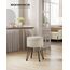 SONGMICS Sitzhocker, runder Hocker mit Stauraum, Aufbewahrungsbox mit Deckel, Schminkhocker, 39 x 44,1 cm (Ø x H), Metallbeine, gepolsterter Sitz, Wohnzimmer, Schlafzimmer, cremeweiß LOM002W01