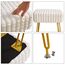 IBUYKE rechteckiger Fußstützenstuhl Ottoman, Make-up Eitelkeits Hocker Beistelltisch, Samt Ankleidetisch Sitz, Fußhocker Stuhl, goldene Stahlbeine, für Make-up Raum, Schlafzimmer, weiß WBD003W