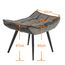 M MCombo Sitzhocker Fußstütze mit Metallbeinen, Eleganter Hocker Ottoman Schminktisch für Wohnzimmer Schlafzimmer, Quadratisch 40 * 69 cm, 4779-2 (Dunkelgrau-Mikrofaser)