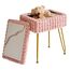 IBUYKE Rechteck Eitelkeit Stuhl mit Stauraum, Fußstütze Fußhocker Ottoman, Eitelkeit Hocker, Schminktisch Stuhl, mit Anti-Rutsch Füßen, für Make-up Raum, Schlafzimmer, Rosa WBD004P