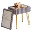 IBUYKE Rechteck Eitelkeit Stuhl mit Stauraum, Fußstütze Fußhocker Ottoman, Eitelkeit Hocker, Schminktisch Stuhl, mit Anti-Rutsch Füßen, für Make-up Raum, Schlafzimmer, Grau WBD004G