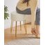 IBUYKE Faux Leder Runde Fußlehne Hocker mit Lagerung Ottoman, Make-up Eitelkeit Stuhl Seitentisch, PU Umkleidetisch Sitz, abnehmbare Abdeckung, goldene Stahlbeine, weiß WBD024W