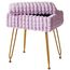 IBUYKE Rechteck Eitelkeit Stuhl mit Stauraum, Fußstütze Fußhocker Ottoman, Eitelkeit Hocker, Schminktisch Stuhl, mit Anti-Rutsch Füßen, für Make-up Raum, Schlafzimmer, Lila WBD004V