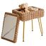 IBUYKE Rechteck Eitelkeit Stuhl mit Stauraum, Fußstütze Fußhocker Ottoman, Eitelkeit Hocker, Schminktisch Stuhl, mit Anti-Rutsch Füßen, für Make-up Raum, Schlafzimmer, Khaki WBD004K