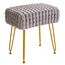 IBUYKE rechteckiger Fußstützenstuhl Ottoman, Make-up Eitelkeits Hocker Beistelltisch, Samt Ankleidetisch Sitz, Fußhocker Stuhl, goldene Stahlbeine, für Make-up Raum, Schlafzimmer, Grau WBD003G