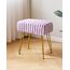 IBUYKE rechteckiger Fußstützenstuhl Ottoman, Make-up Eitelkeits Hocker Beistelltisch, Samt Ankleidetisch Sitz, Fußhocker Stuhl, goldene Stahlbeine, für Make-up Raum, Schlafzimmer, Lila WBD003V