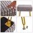 IBUYKE rechteckiger Fußstützenstuhl Ottoman, Make-up Eitelkeits Hocker Beistelltisch, Samt Ankleidetisch Sitz, Fußhocker Stuhl, goldene Stahlbeine, für Make-up Raum, Schlafzimmer, Grau WBD003G
