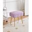 IBUYKE rechteckiger Fußstützenstuhl Ottoman, Make-up Eitelkeits Hocker Beistelltisch, Samt Ankleidetisch Sitz, Fußhocker Stuhl, goldene Stahlbeine, für Make-up Raum, Schlafzimmer, Lila WBD003V