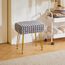 IBUYKE rechteckiger Fußstützenstuhl Ottoman, Make-up Eitelkeits Hocker Beistelltisch, Samt Ankleidetisch Sitz, Fußhocker Stuhl, goldene Stahlbeine, für Make-up Raum, Schlafzimmer, Grau WBD003G