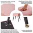 Aibiju Schminktisch-Stuhl mit Stauraum, Rechteckiger Fußhocker aus Kunst-Teddyfell mit Metallbeinen, Make-up-Schminkhocker, Beistelltisch für Make-up-Raum, Schlafzimmer, Pink YD-SMS137P