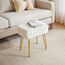 IBUYKE rechteckiger Fußstützenstuhl Ottoman, Make-up Eitelkeits Hocker Beistelltisch, Samt Ankleidetisch Sitz, Fußhocker Stuhl, goldene Stahlbeine, für Make-up Raum, Schlafzimmer, weiß WBD003W