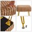 IBUYKE rechteckiger Fußstützenstuhl Ottoman, Make-up Eitelkeits Hocker Beistelltisch, Samt Ankleidetisch Sitz, Fußhocker Stuhl, goldene Stahlbeine, für Make-up Raum, Schlafzimmer, Khaki WBD003K