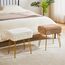 IBUYKE rechteckiger Fußstützenstuhl Ottoman, Make-up Eitelkeits Hocker Beistelltisch, Samt Ankleidetisch Sitz, Fußhocker Stuhl, goldene Stahlbeine, für Make-up Raum, Schlafzimmer, Khaki WBD003K