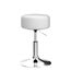 Juskys Schminktisch Hocker Tonia, Sitzhocker rund ? 33 cm & höhenverstellbar 49-64 cm, ergonomischer Polsterhocker mit Kunstleder-Bezug in Weiß