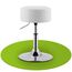 Juskys Schminktisch Hocker Tonia, Sitzhocker rund ? 33 cm & höhenverstellbar 49-64 cm, ergonomischer Polsterhocker mit Kunstleder-Bezug in Weiß