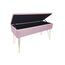 ECHTWERK Sitzbank “Scarlett“, Polsterbank mit Samtbezug, Aufbewahrungstruhe rechteckig, Schminkbank mit Stauraum, Aufbewahrungsbank mit Metallbeine, 75 x 30 x 41,5 cm, Polyester-Mischung, Rosa