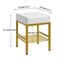 IBUYKE Quadratischer Make-up-Hocker mit justierbaren Füßen und Stauraum, Fußstützenstuhl, PU-Sitz Eitelkeitshocker, Multi-Use als Kleiner Beistelltisch oder Ottoman, für Schlafzimmer, Weiß L/G-60W