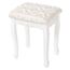 WOLTU Schminkhocker Sitzhocker, Landhaus Hocker, Barock Polsterhocker für Schminktisch, MDF Holz, Weiß lackiert, MB6011