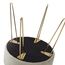 Zedelmaier Runder Sitzhocker Schminktisch Hocker Ottoman Gepolsterter Hocker Metallstütze Beige